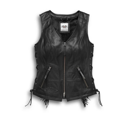 Chaleco de piel con flecos Boone