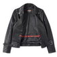 Chaqueta de cuero biker con bolsillo en forma de D del 120.º aniversario para mujer