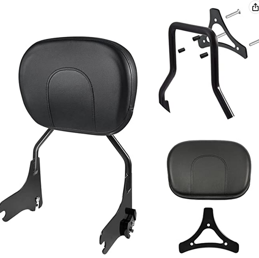 Respaldo de pasajero desmontable Sissy Bar 97-08 Almohadilla trasera compatible con Harley Davidson Touring 1997-2008 Road King Street Glide Road Glide Electra Glide