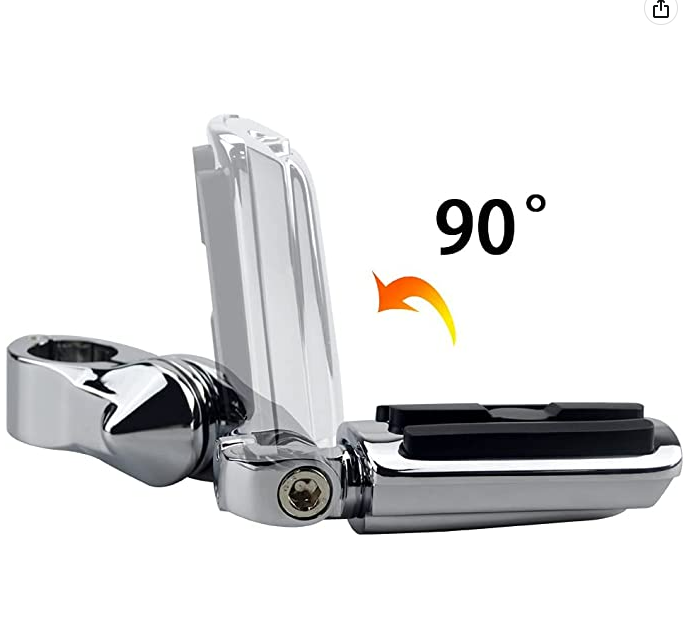 Estriberas de carretera ajustables en ángulo largo para motocicleta para Harley Davidson Touring Road King Street Glide Electra Glide Softail Sportster con barra cromada de 1 1/4"
