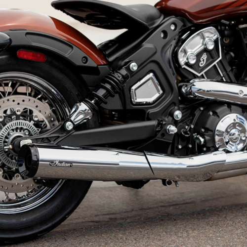 Indian Motorcycle Stage 1 Sistema de escape completo cromado 2 en 1 2019-2023 Scout