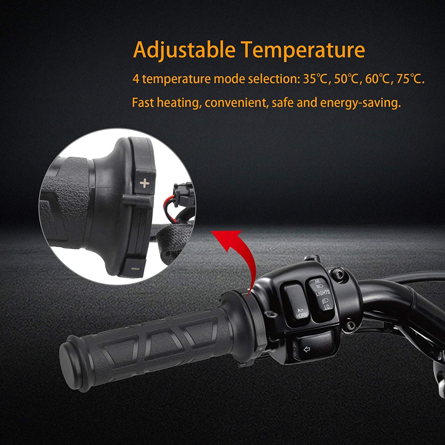Empuñaduras calefactables para manillar de 7/8 pulgadas, agarre universal para motocicleta compatible con Harley Davidson