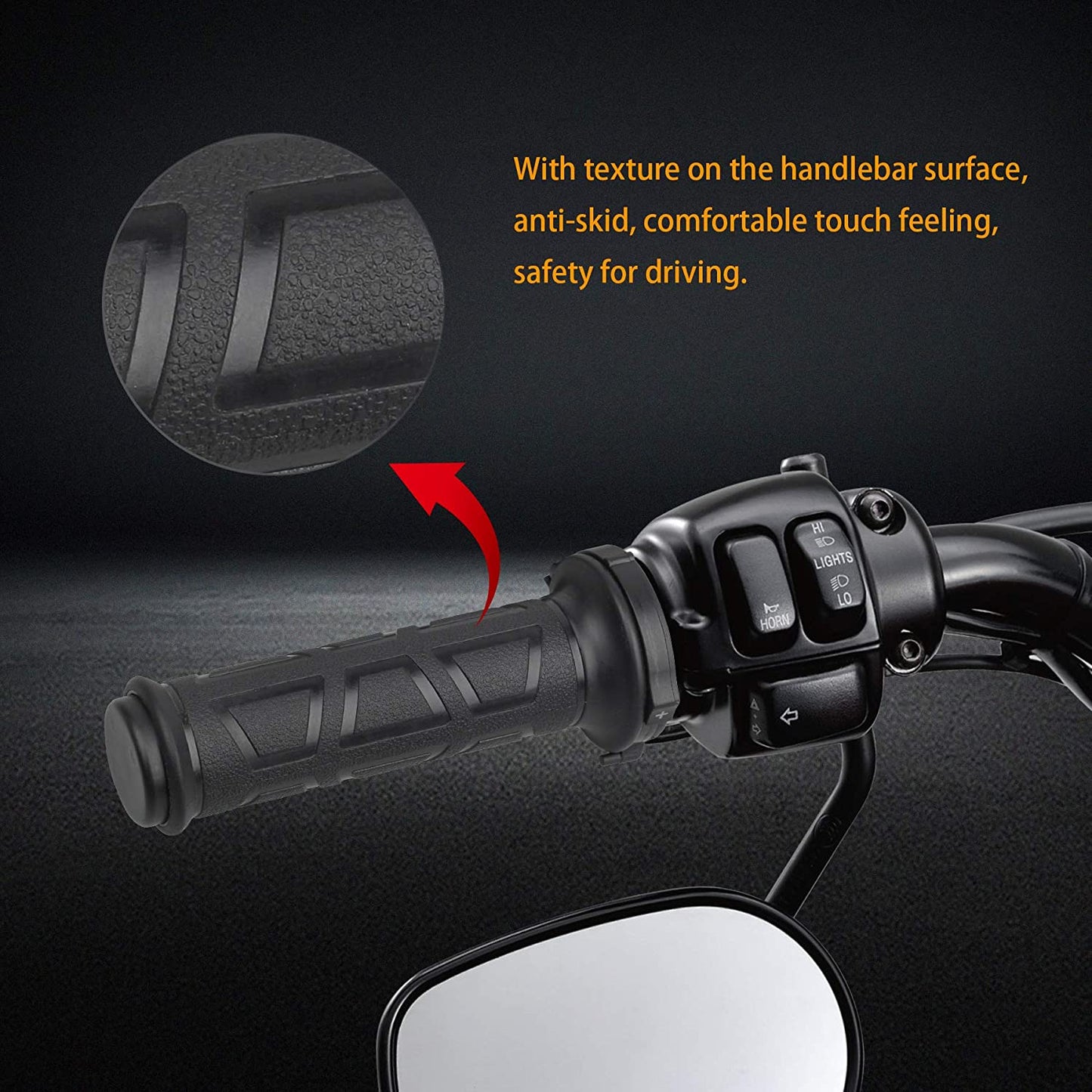 Empuñaduras calefactables para manillar de 7/8 pulgadas, agarre universal para motocicleta compatible con Harley Davidson
