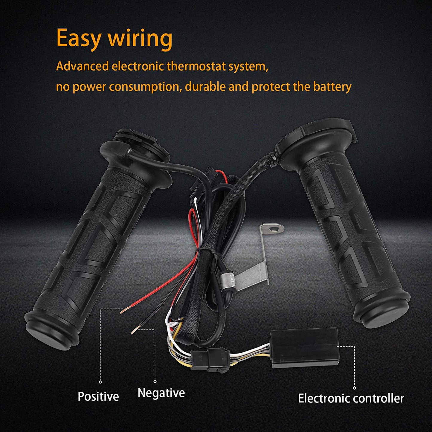 Empuñaduras calefactables para manillar de 7/8 pulgadas, agarre universal para motocicleta compatible con Harley Davidson
