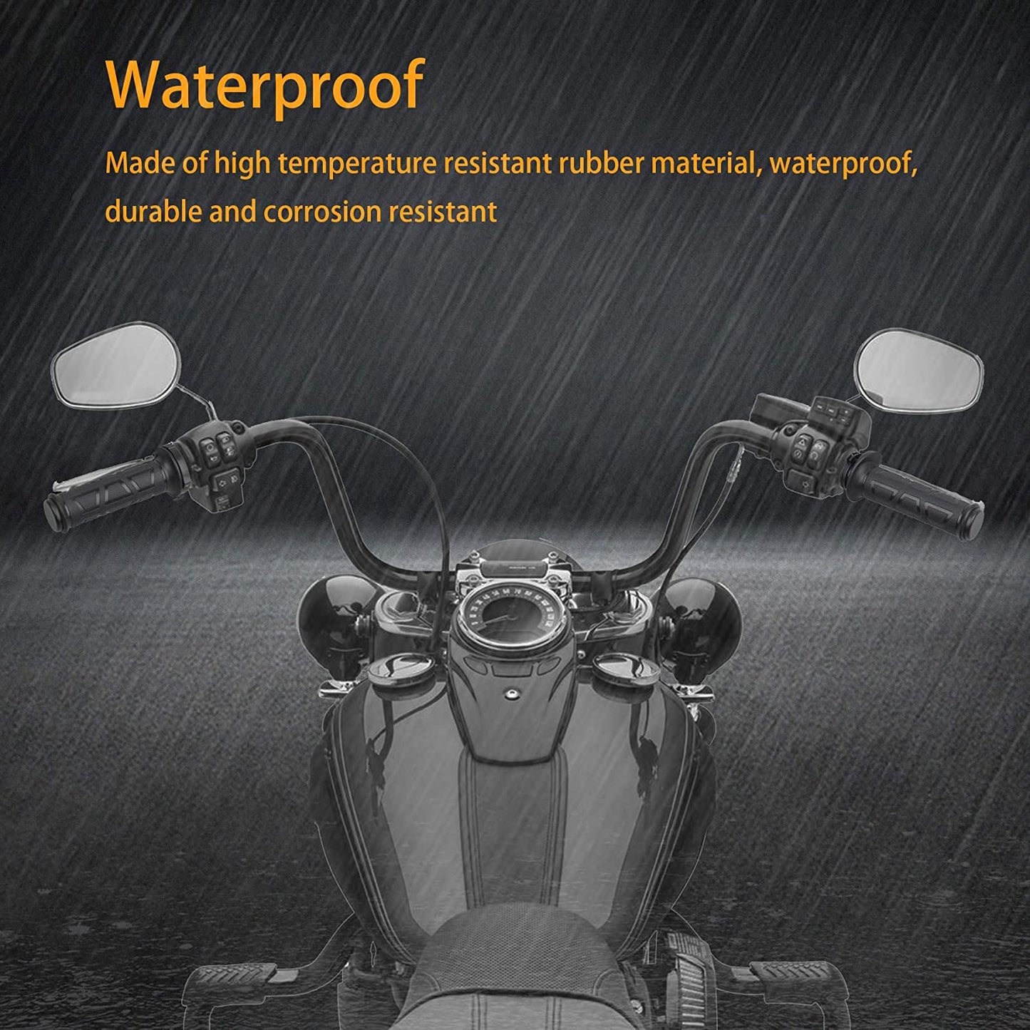 Empuñaduras calefactables para manillar de 7/8 pulgadas, agarre universal para motocicleta compatible con Harley Davidson
