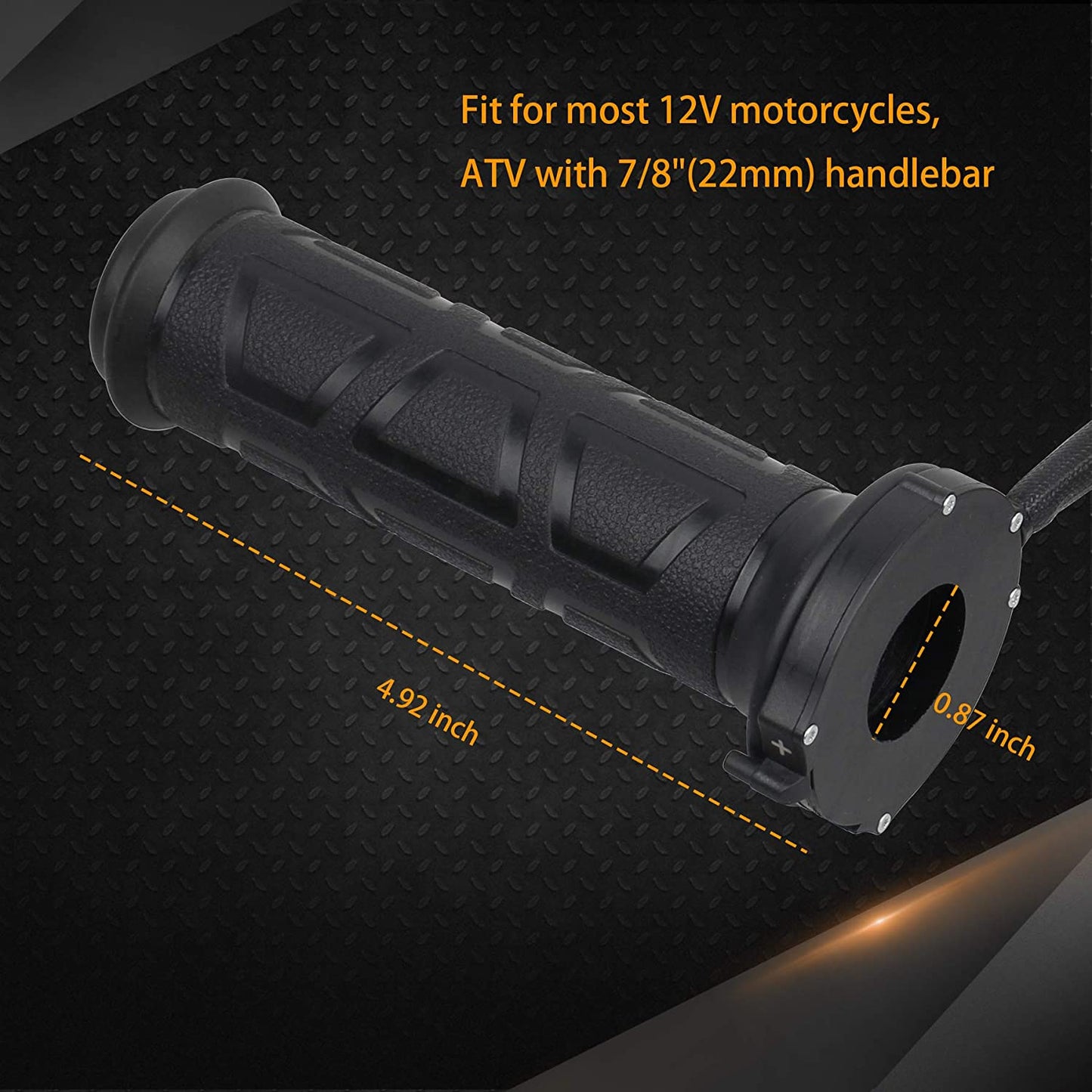 Empuñaduras calefactables para manillar de 7/8 pulgadas, agarre universal para motocicleta compatible con Harley Davidson