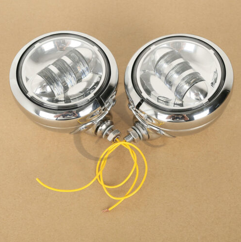 Luces antiniebla LED auxiliares de 4-1/2 "y cubeta de carcasa para Harley Moto