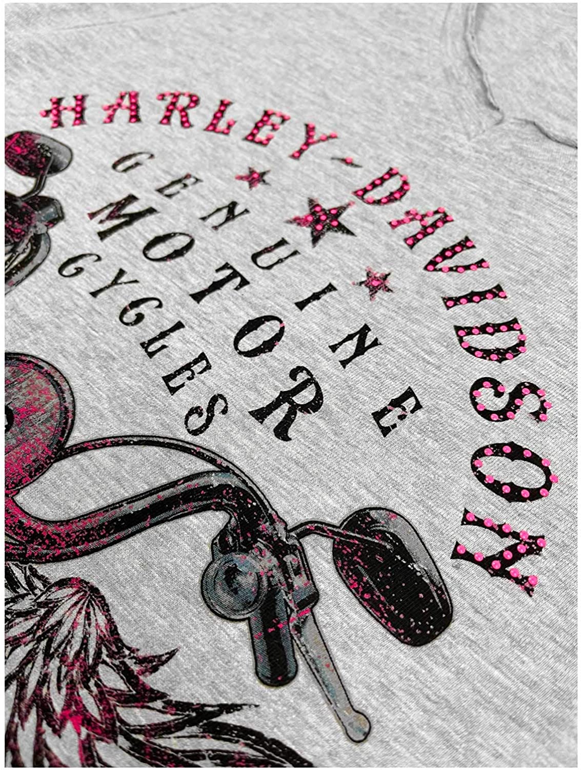 Harley-Davidson Numinous Bling V-V-cuello manga corta T-Shirt, gris