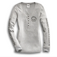 Skull Snap Front Long Sleeve Henley