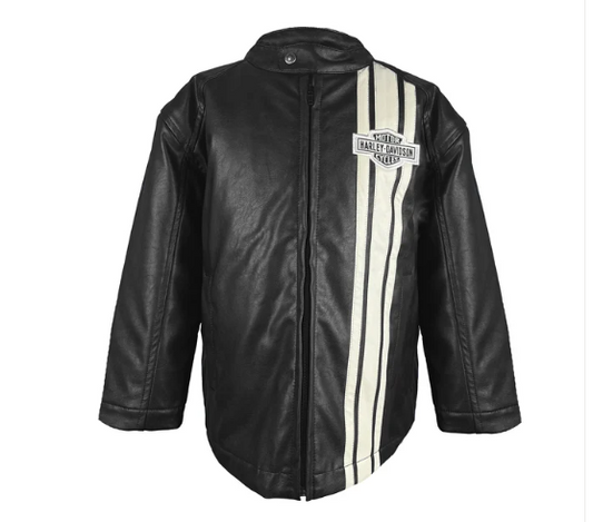 Chaqueta de piloto de piel sintética para niño pequeño