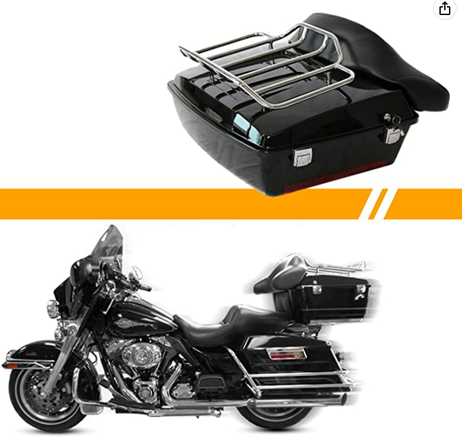 Respaldo de pasajero desmontable Sissy Bar 97-08 Almohadilla trasera compatible con Harley Davidson Touring 1997-2008 Road King Street Glide Road Glide Electra Glide