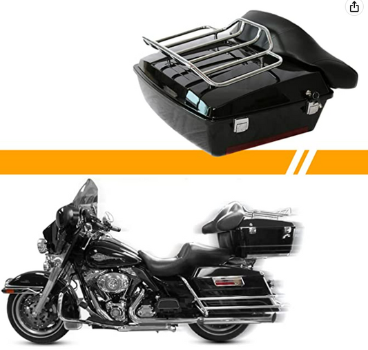 Respaldo de pasajero desmontable Sissy Bar 97-08 Almohadilla trasera compatible con Harley Davidson Touring 1997-2008 Road King Street Glide Road Glide Electra Glide