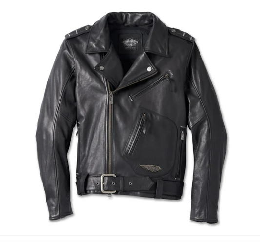 Men's 120th Anniversary Cycle Champ Leather Biker Jacket