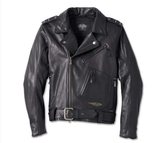 Chaqueta motera de cuero 120th Anniversary Cycle Champ para hombre