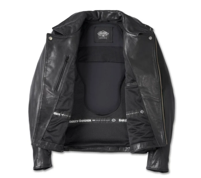 Chaqueta motera de cuero 120th Anniversary Cycle Champ para hombre