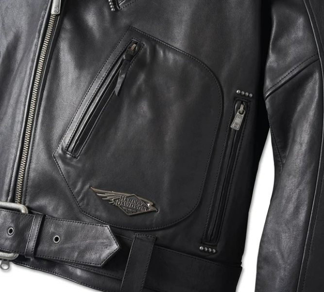 Chaqueta motera de cuero 120th Anniversary Cycle Champ para hombre