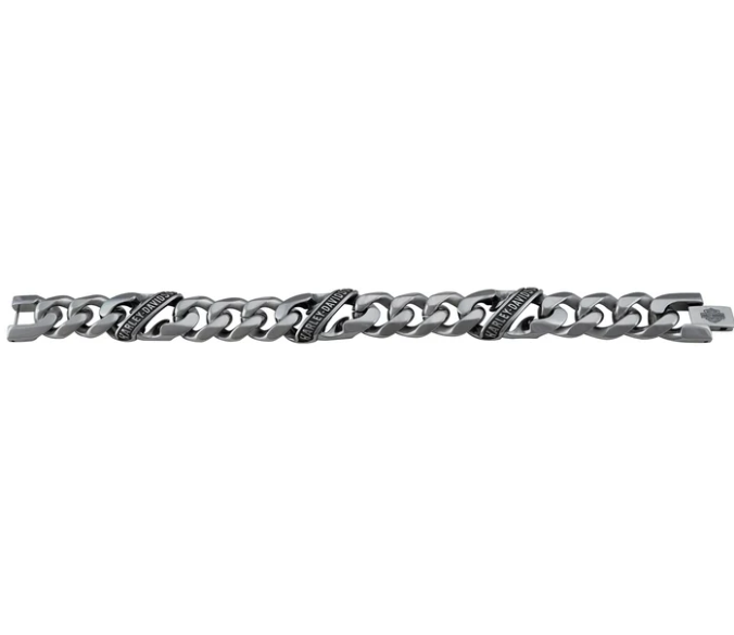 Brazalete con eslabones curvos de pancarta para hombre