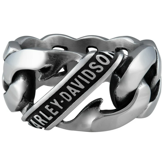 Anillo con eslabones curvos Banner para hombre