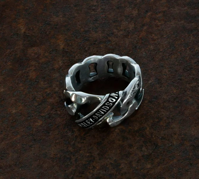 Anillo con eslabones curvos Banner para hombre