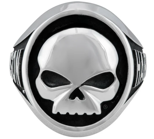 Anillo grande de acero con calavera para hombre