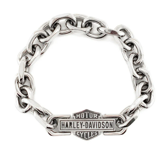 Pulsera de eslabones con escudo y barra vintage para hombre