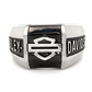 Anillo colegiado de barra y escudo de contorno para hombre