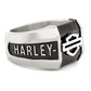 Anillo colegiado de barra y escudo de contorno para hombre