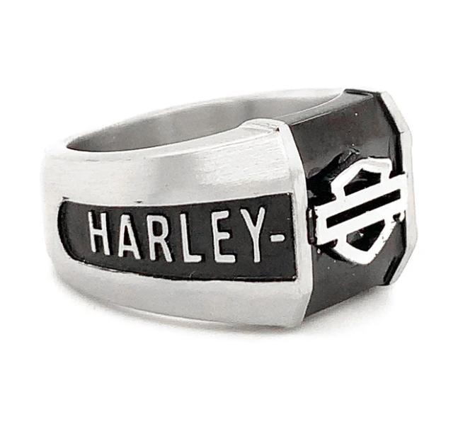 Anillo colegiado de barra y escudo de contorno para hombre
