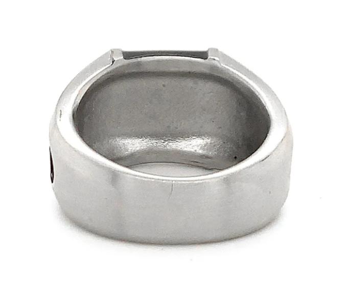 Anillo colegiado de barra y escudo de contorno para hombre