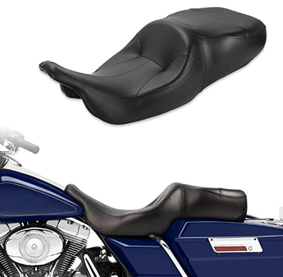 Asientos de motocicleta Rider Pillion Asiento de pasajero para Harley Electra Glide FLHT '97-'07, Road Glide FLTR 1998 1999 2000 2001 2002 2003 2004 2005 2006 2007 [Asiento de conductor y pasajero de una pieza]