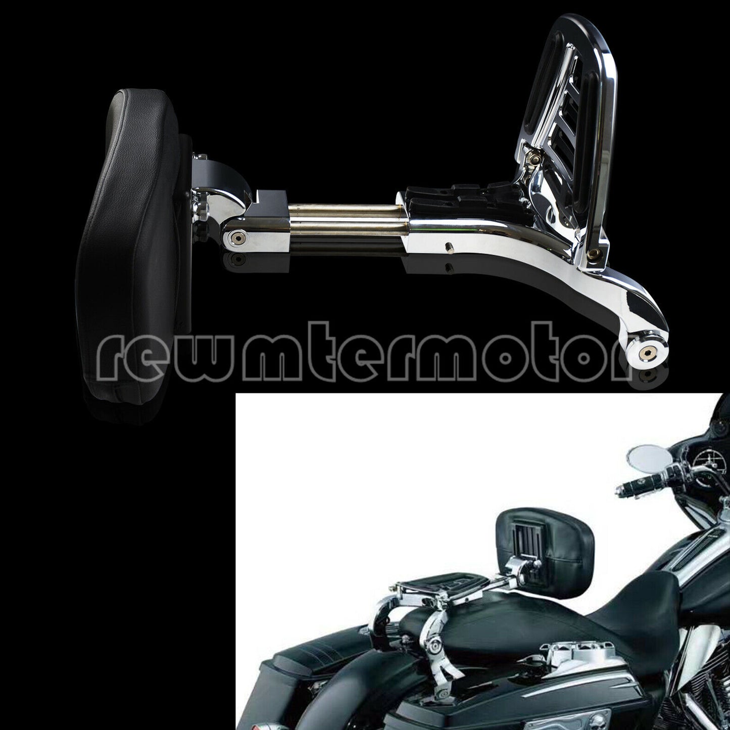 Respaldo ajustable para conductor y pasajero apto para Harley Touring Road King 09-13