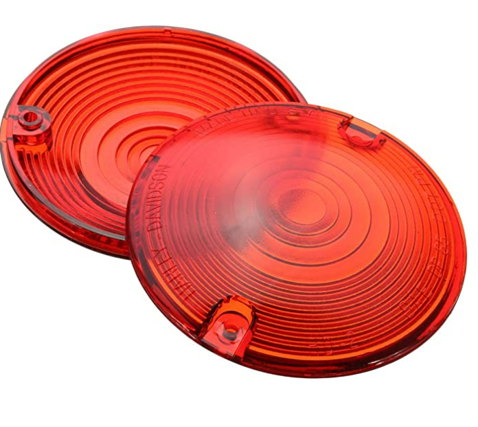 Harley Turn Signal Lens Lenses Covers 3 1/4" para Harley Touring Flat Electra Glide Road King Pack de 2
