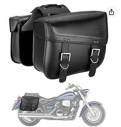 Alforjas para Motocicleta, 30L Bolsas para sillín de Gran Capacidad Motocicletas, Bolsa de Equipaje para Motocicleta de Cuero PU para Sportster Softail Dyna