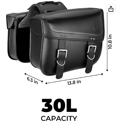 Alforjas para Motocicleta, 30L Bolsas para sillín de Gran Capacidad Motocicletas, Bolsa de Equipaje para Motocicleta de Cuero PU para Sportster Softail Dyna