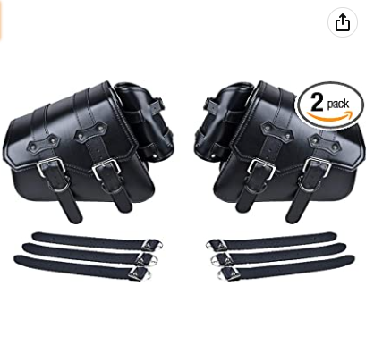 Compatible con Harley Sportster XL883 XL1200 Negro PU Cuero Solo Swing Arm Saddlebag y Pannier Storage (Izquierda y Derecha)