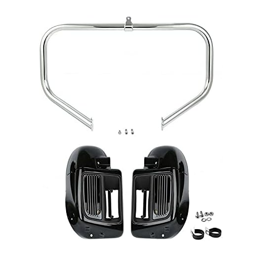 Barra de choque de protección para motor de carretera, carenado de pierna con ventilación inferior, ajuste refrigerado por agua para Harley Touring Road King Road Glide Street Glide 2014-2022