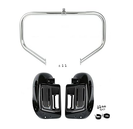 Barra de choque de protección para motor de carretera, carenado de pierna con ventilación inferior, ajuste refrigerado por agua para Harley Touring Road King Road Glide Street Glide 2014-2022