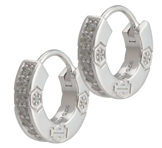Aros Bar & Shield Cique Huggie Bling para mujer