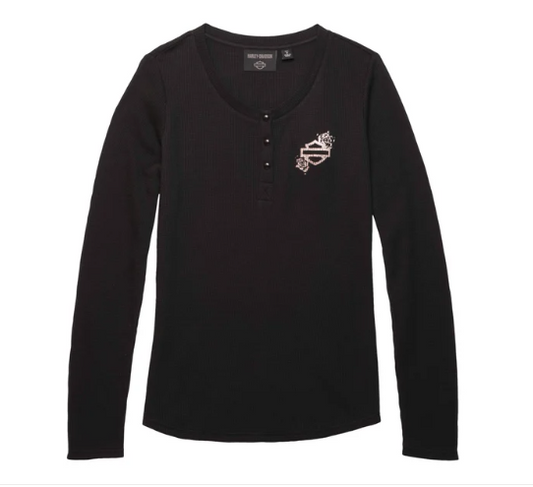 Women's Fireside Roses Thermal Henley