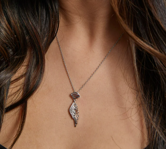 Collar colgante Harley-Davidson Bling Wing para mujer