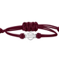 Pulsera de mujer Outline Bar & Shield con cordón burdeos