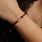Pulsera de mujer Outline Bar & Shield con cordón burdeos