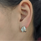 Aretes tipo argolla estilo Harley-Davidson con adorno retorcido para mujer
