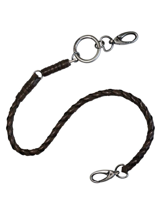 Harley-Davidson Ride Free - Cadena para cartera de piel trenzada de 25 pulgadas para hombre, color marrón, Harley Davidson
