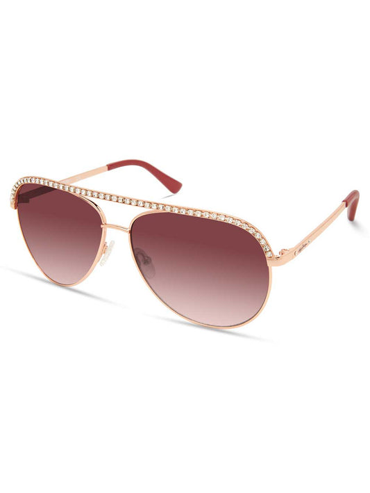Harley-Davidson Womens Bling Aviator Sunglasses, Rose Gold Frame/Gradient Lenses, Harley Davidson