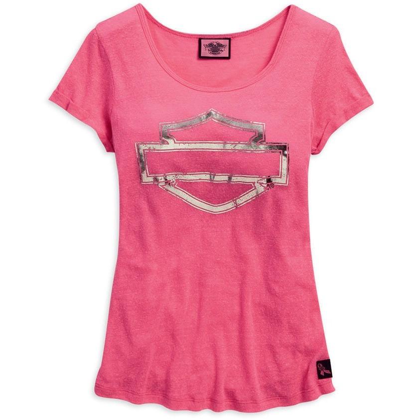 Women's Tee, Pink Label Metallic Bar &amp; Shield 99119-15VW