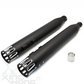 Silenciadores deslizantes mate ranurados negros de 4" para tubo de escape Harley Touring