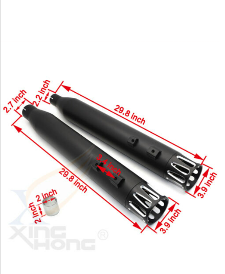 Silenciadores deslizantes mate ranurados negros de 4" para tubo de escape Harley Touring