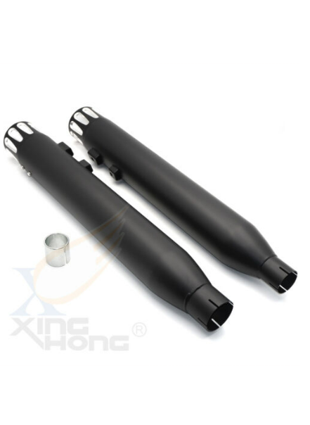 Silenciadores deslizantes mate ranurados negros de 4" para tubo de escape Harley Touring