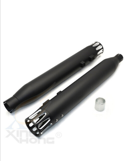 Silenciadores deslizantes mate ranurados negros de 4" para tubo de escape Harley Touring